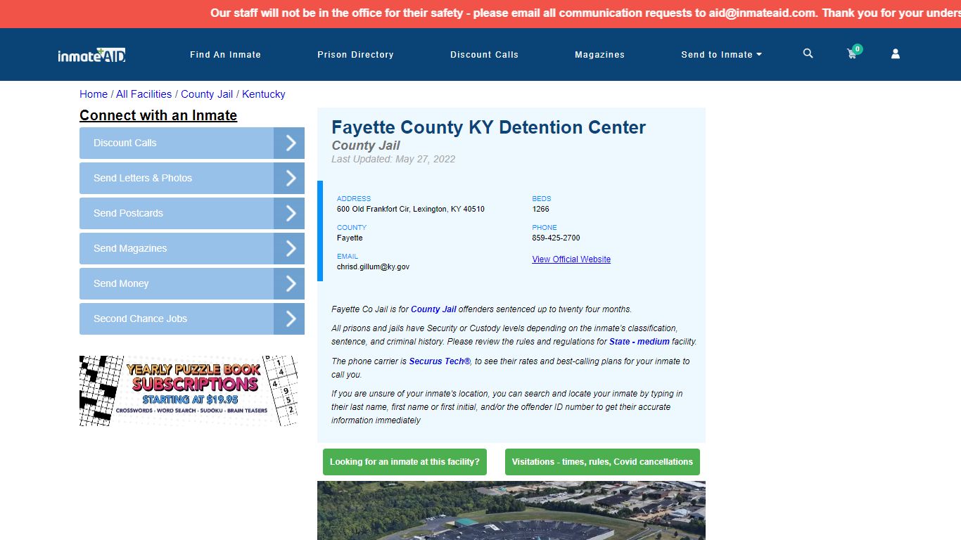 Fayette County KY Detention Center - Inmate Locator ...